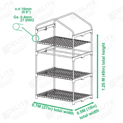 3ティアグリーンハウススチールグローラック